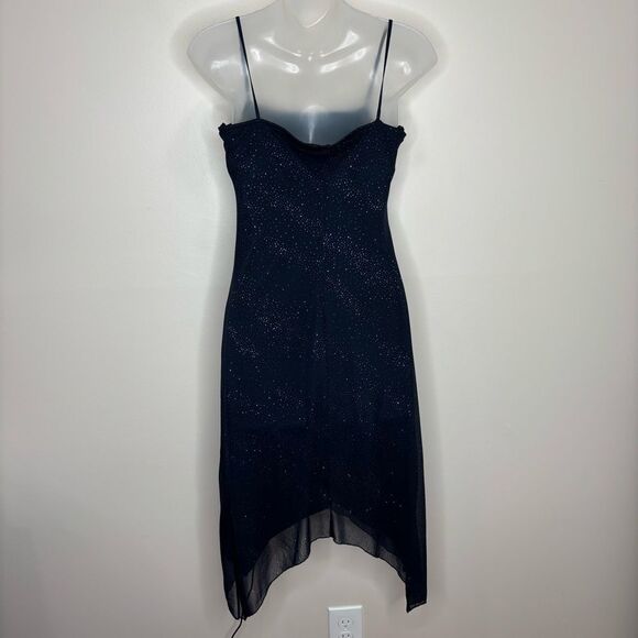 City Triangle Y2K 90s Glitter sparkle Cocktail dress dark blue Black size medium - Picture 2 of 7